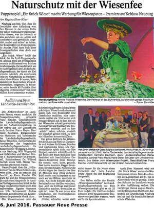 Passauer Neue Presse zu Ein Stück Wiese mit Annika Pilstl