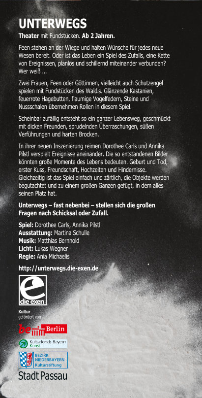 Download: Unterwegs, Theater mit Fundstücken: der Flyer.